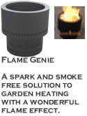 Flame Genie. Perfect for those cooler evenings. Smoke and spark free heating with a great flame effect.